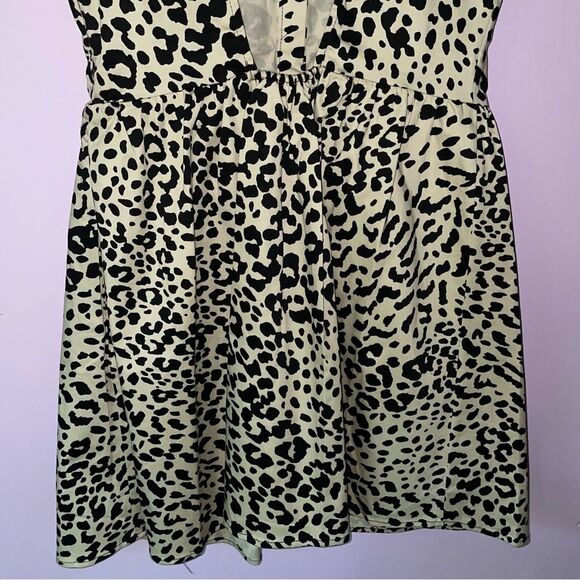 NEW Francesca's Mini Cocktail Dress S Leopard Print Fit & Flare Cut Out V Neck - Picture 8 of 8